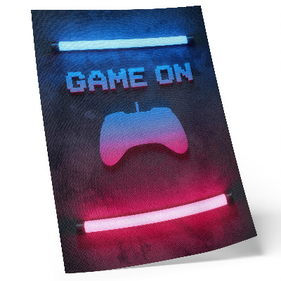Poster Neon pixel inscription playing pad dynamics