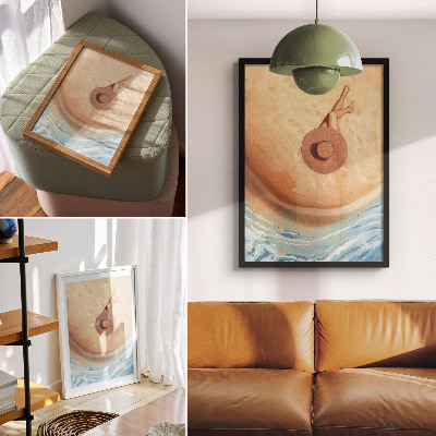 Art print Beach hat rest sun warmth