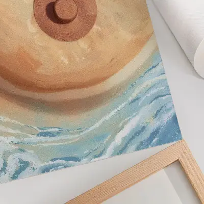 Beach hat rest sun warmth art print