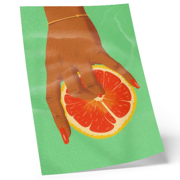 Premium wall art Hand with grapefruit vibrant colors pop art