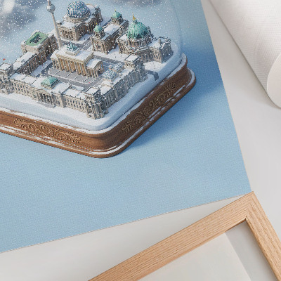 Decorative poster A miniature city in a glass snow globe