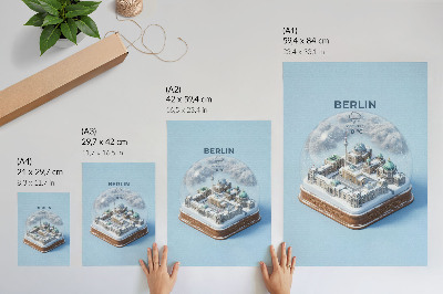 Decorative poster A miniature city in a glass snow globe