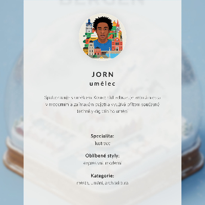 Decorative poster A miniature city in a glass snow globe
