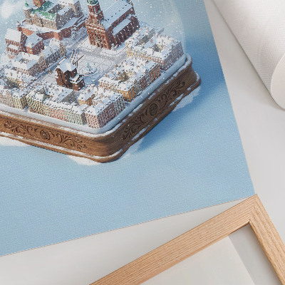 Premium wall art Winter Gdańsk under the snow in a glass ball