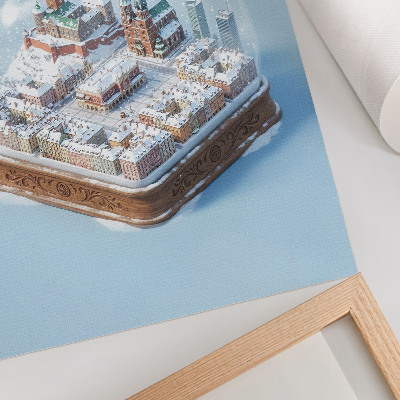 Art print Krakow under a glass dome - winter atmosphere