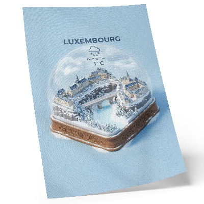 Premium wall art Winter cityscape under a dome of white snow