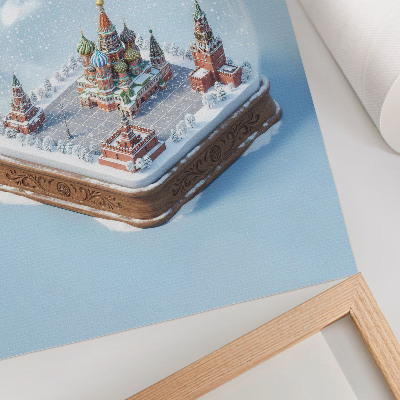 Decorative poster Miniature Moscow in a winter snow globe