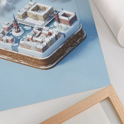 Decorative poster Stockholm in a sphere modern architecture winter climate