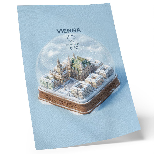 Art print A miniature panorama of Vienna in a glass sphere