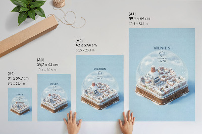 Premium wall art Miniature city in a sphere, winter atmosphere, magic