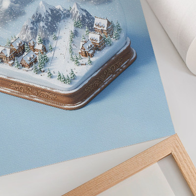 Poster Winter wonderland in a sphere, calm colors, mountain charm