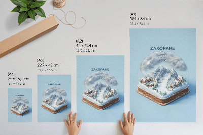 Poster Winter wonderland in a sphere, calm colors, mountain charm