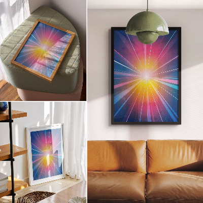 Premium wall art Energetic colors rays focal point