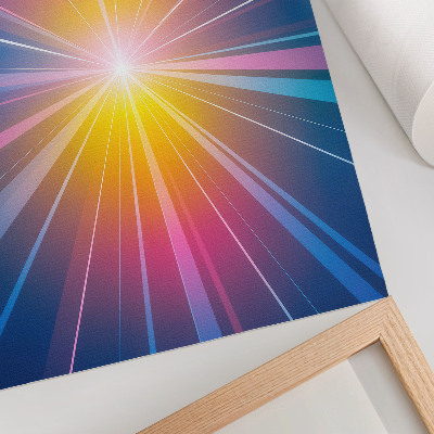 Premium wall art Energetic colors rays focal point
