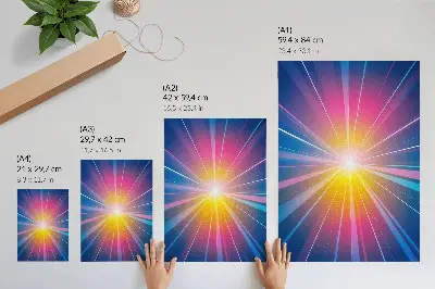 Premium wall art with energetic colored rays