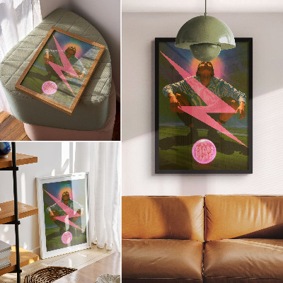 Poster Neon colors and a surprising figure