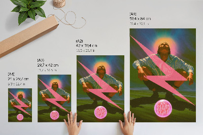 Poster Neon colors and a surprising figure