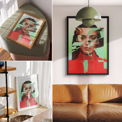 Art print Fragmented view of pop art modernity