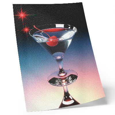 Premium wall art Elegance cocktail glass with red cherry