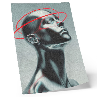 Decorative poster Futuristic sculpture modernity red gray