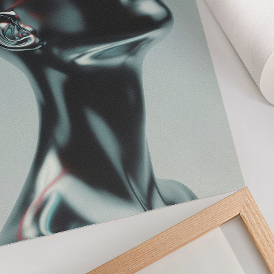 Decorative poster Futuristic sculpture modernity red gray