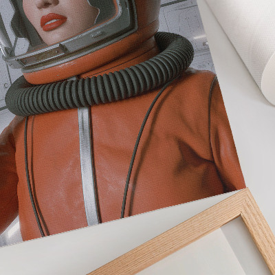 Premium wall art Space figure in a spacesuit orange modernity