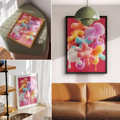 Poster colorful abstract forms in a modern style