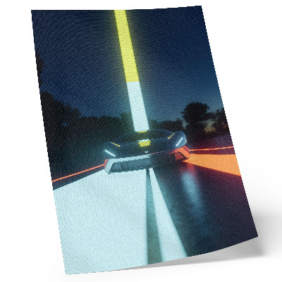 Art print Dynamic lines futuristic car night