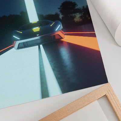 Art print Dynamic lines futuristic car night