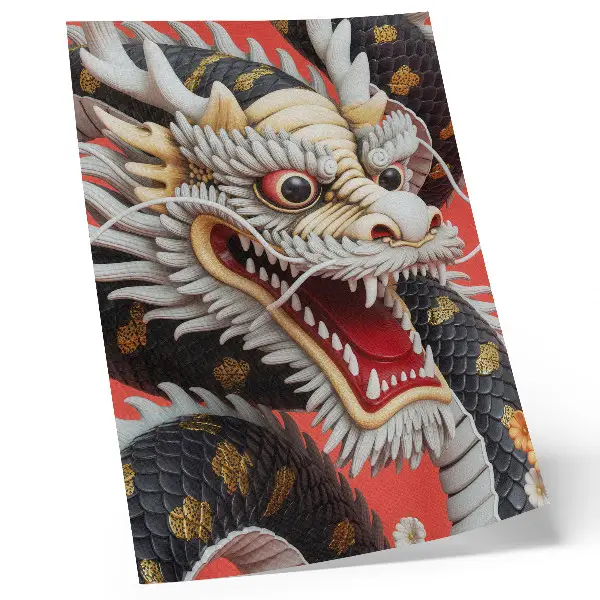 Dragon art print with intricate decorative details