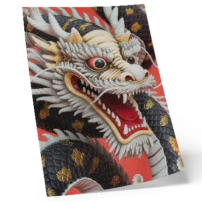 Dragon art print with intricate decorative details