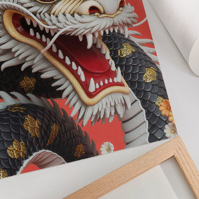 Art print Decorative dragon with intricate details