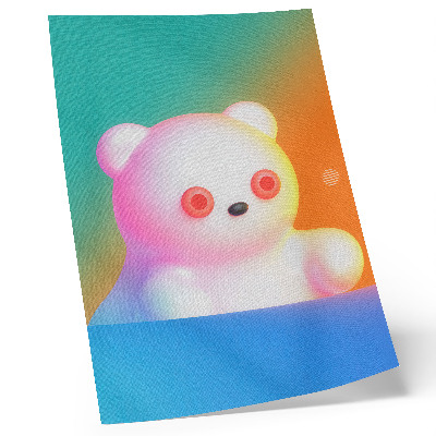 Decorative poster Colorful teddy bear on a gradient background, modern style