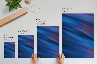 Poster Dynamic color bands in shades of blue