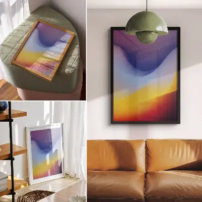 Art print waves of color with a modern aesthetic