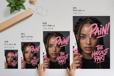 Decorative poster Face with pink lettering dynamic atmosphere