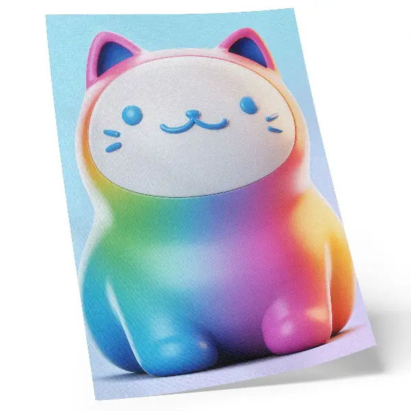 Premium wall art modern gradient style rainbow cat