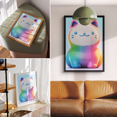 Premium wall art Rainbow cat modern gradient style