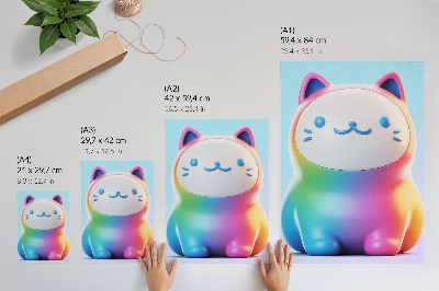 Premium wall art Rainbow cat modern gradient style