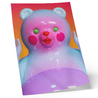 Decorative poster Colorful teddy bear, vivid colors, modern composition