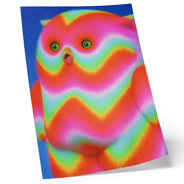 Poster A character with intense colors and a cheerful pattern
