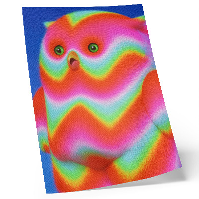 Poster A character with intense colors and a cheerful pattern