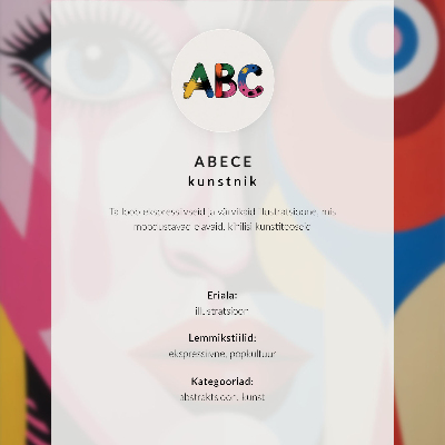 Poster A character with intense colors and a cheerful pattern