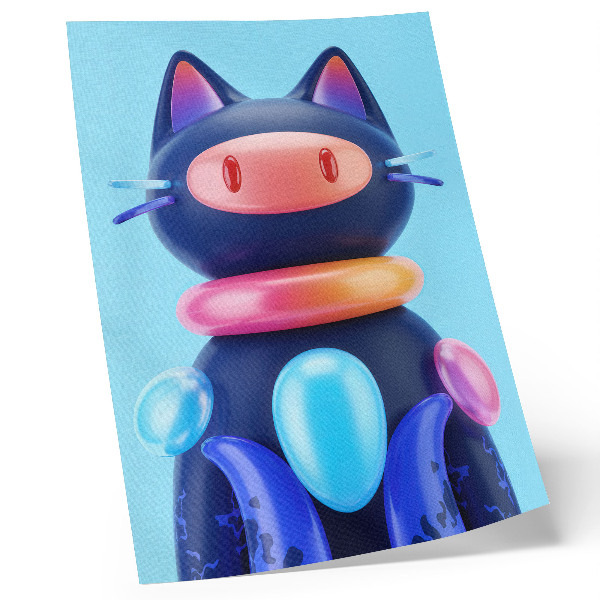 Art print Adorable creature, futuristic atmosphere, vivid colors