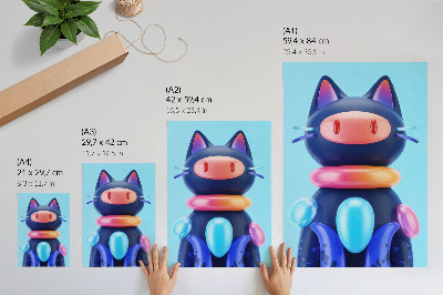 Art print Adorable creature, futuristic atmosphere, vivid colors