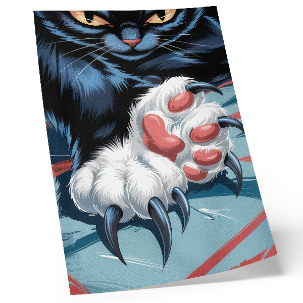 Premium wall art Cat with claws, vivid colors, intense dynamics