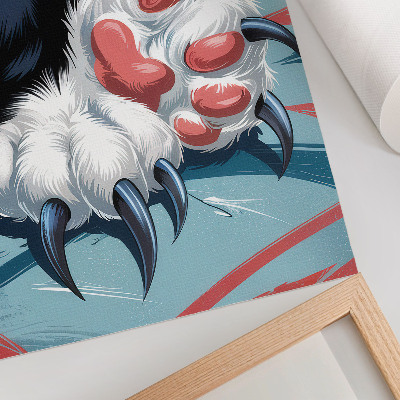 Premium wall art Cat with claws, vivid colors, intense dynamics