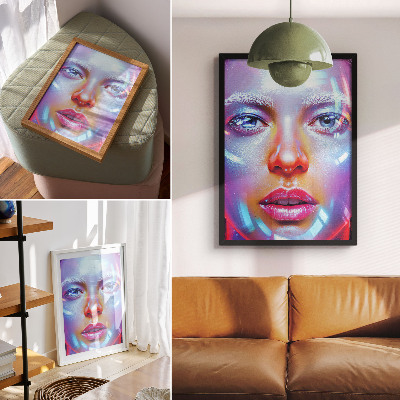 Decorative poster A futuristic portrait full of energetic colors
