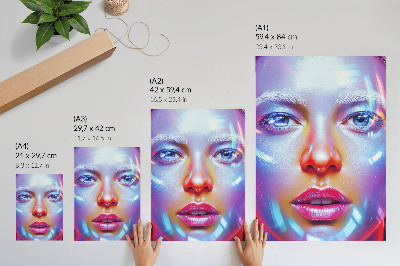 Decorative poster A futuristic portrait full of energetic colors