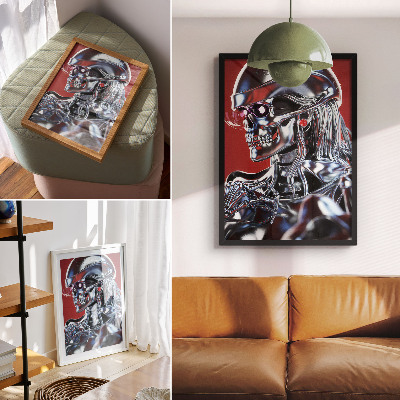 Premium wall art Futuristic character motif black red